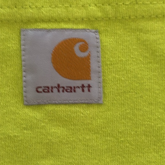 Carhartt men’s large tee shirt pocket shirt neon green NEW no rags - Picture 2 of 7
